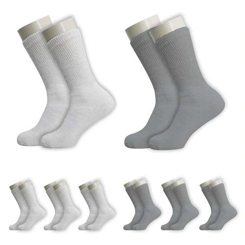 120 Wholesale Crew Loose Fit Diabetic Wholesale Socks Size 10-13 In 2 Assorted Colors image