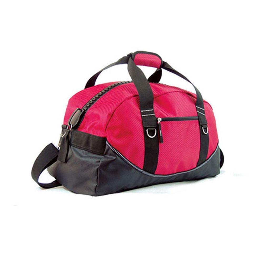 12 Wholesale Mega Zipper Duffle Bags - Red/black TwO-Tone Only image