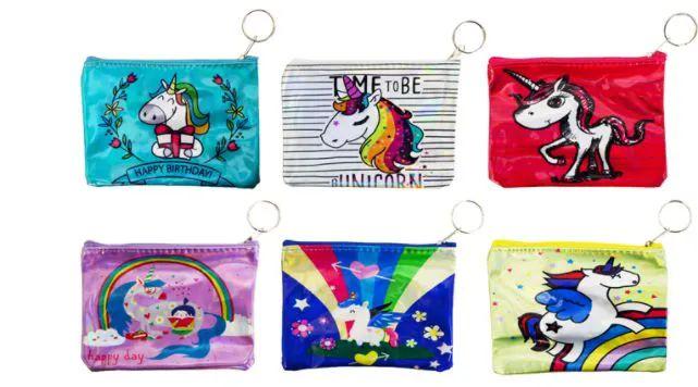 72 Wholesale Holographic Zipper Pouch Unicorn image