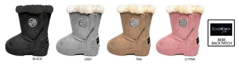 12 Wholesale Toddler Girl's Winter Boots W/ Bebe Hardware image