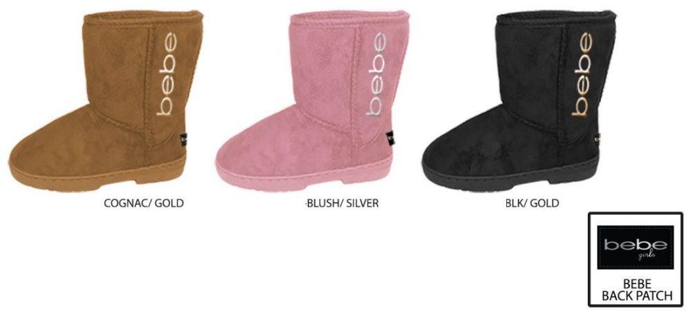 12 Wholesale Girl's Winter Boots W/ Side Bebe Lurex Embroidery image