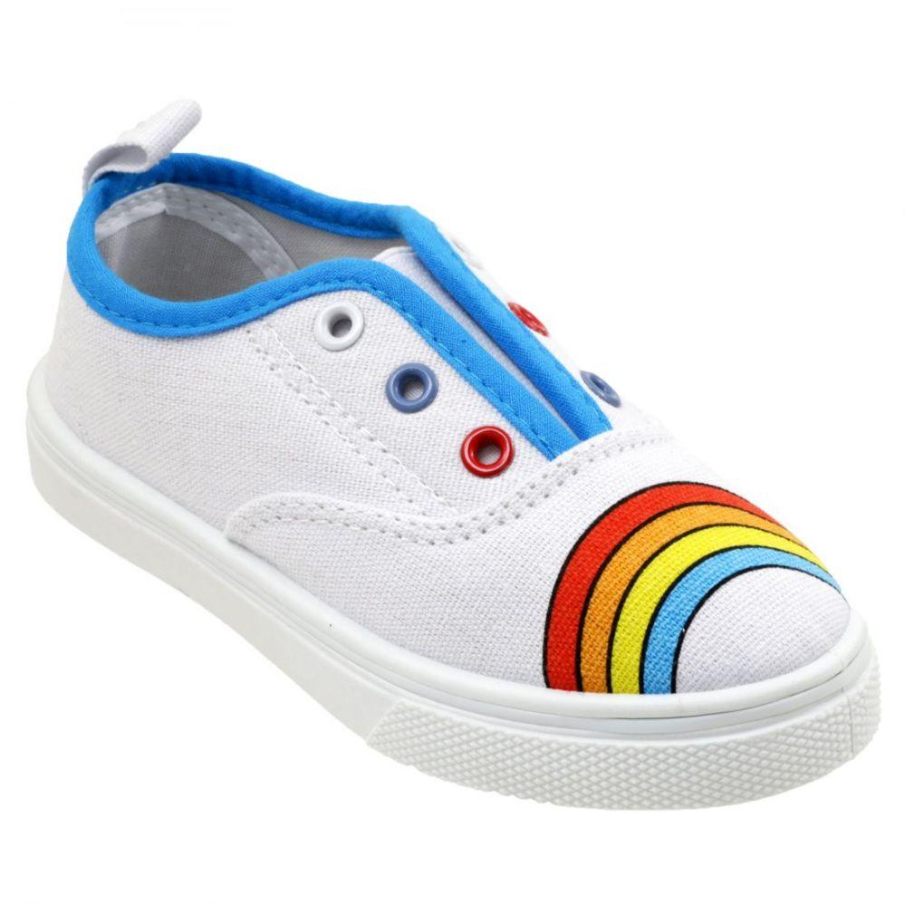12 Wholesale Girl's Canvas No Lace SliP-On Sneakers image