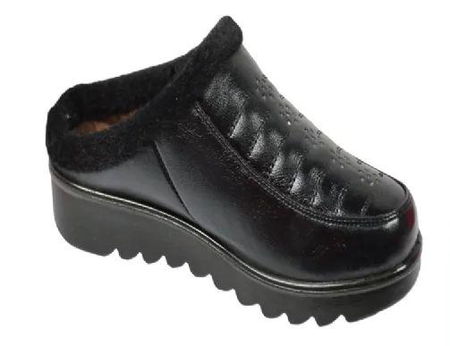 12 Wholesale Women's Loafers Slip - On Shoes Open Back Casual Flat Shoes Comfortable Color Black Size 7-11 image