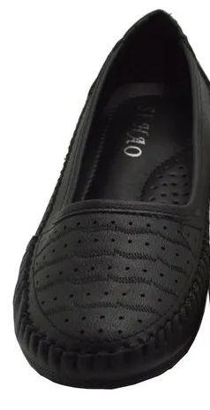 18 Wholesale Women Slip On Loafers Casual Flat Walking Shoes Color Black Size 5-11 image