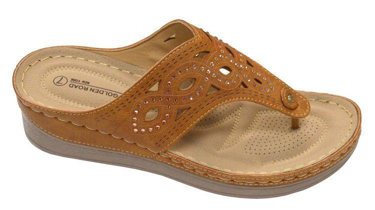 12 Wholesale Platform Sandals For Women Sole Open Toe In Tan Color Size 5-10 image