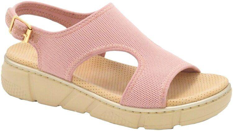 12 Wholesale Sandals For Women Wide, Flat Platform Ankle Buckle Sandals Strap Fashion Summer Beach Sandals Open Toe Color Pink Size 5-10 image