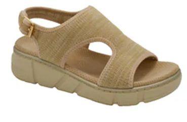 12 Wholesale Sandals For Women Wide, Flat Platform Ankle Buckle Sandals Strap Fashion Summer Beach Sandals Open Toe Color Beige Size 5-10 image