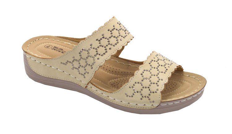 12 Wholesale Fashion Women Sandals Round Toe Thick Platform Heels Dress Sandals Beige Color Size 5-10 image