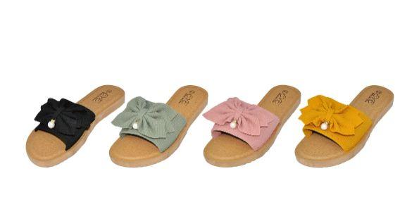 36 Wholesale Slide Sandals Ladies Bow SliP-Ons image