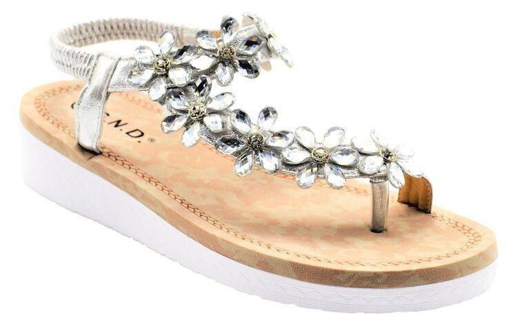 12 Wholesale 12 Woman Wide Flat Platform Sandals, Open Toe Color Silver Size 510 image