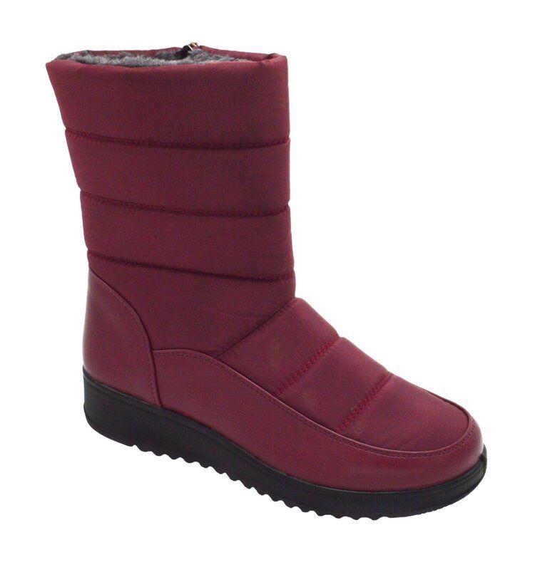 12 Wholesale Snow Boots For Women Comfortable Winter Boots Color Wine Size 7-11 image