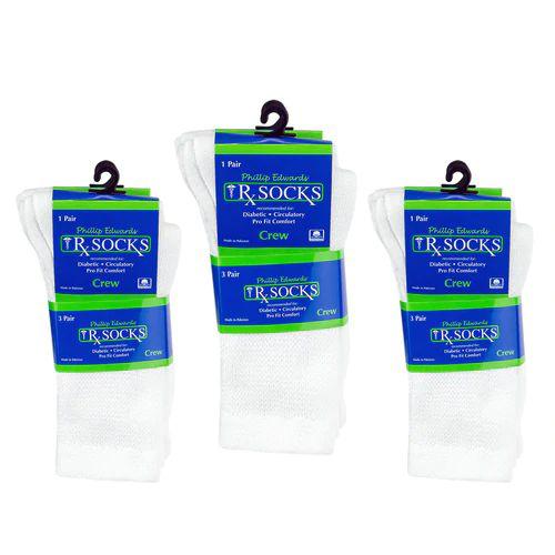 120 Wholesale Unisex Crew Wholesale Diabetic Socks, Size 10-13 In White image