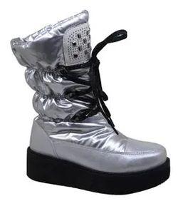 12 Wholesale Snow Boots For Women With Platforms, Comfortable Winter Boots Color Silver Size 5-10 image