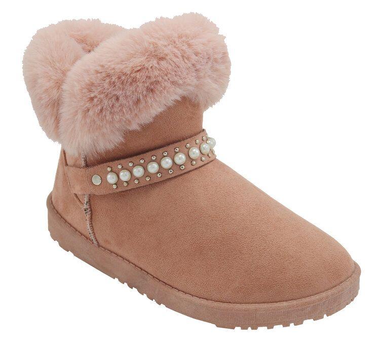 12 Wholesale Women Warm Winter Ankle Boots Color Blush Size 5-10 image