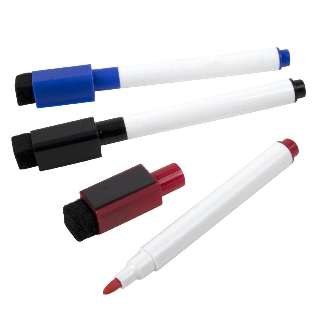 100 Wholesale Dry Erase Markers With Eraser Top - 3 Pack image