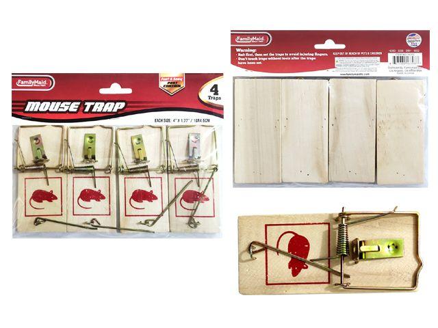96 Wholesale 4 Piece Wooden Mouse & Rat Trap image
