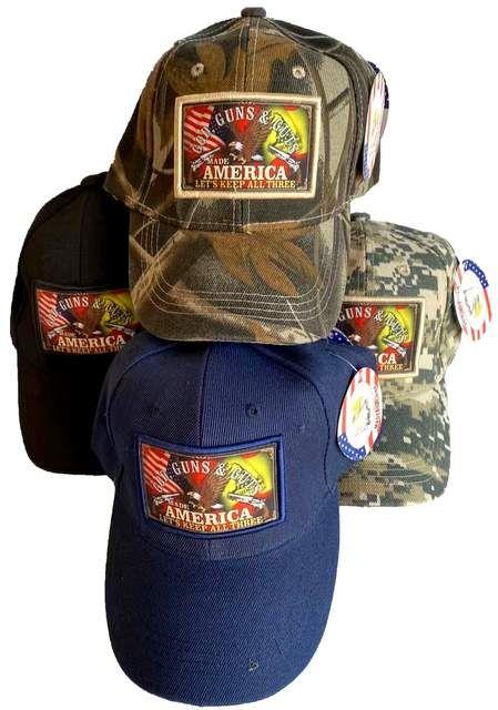 24 Wholesale God Guns And Guts Baseball Cap/hat image