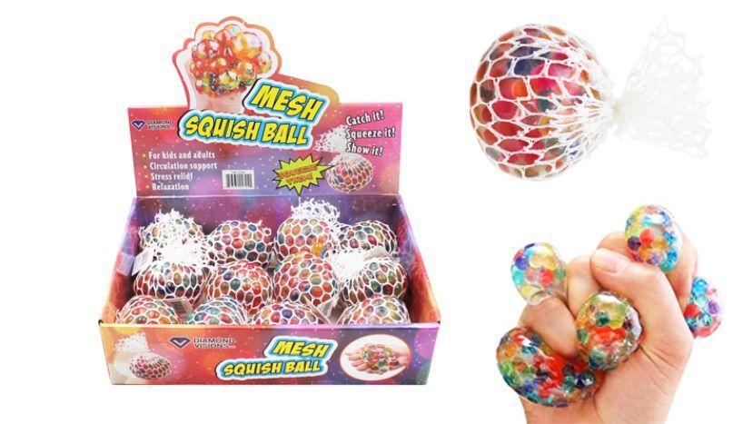 48 Wholesale Mesh Sequish Ball - Rainbow image