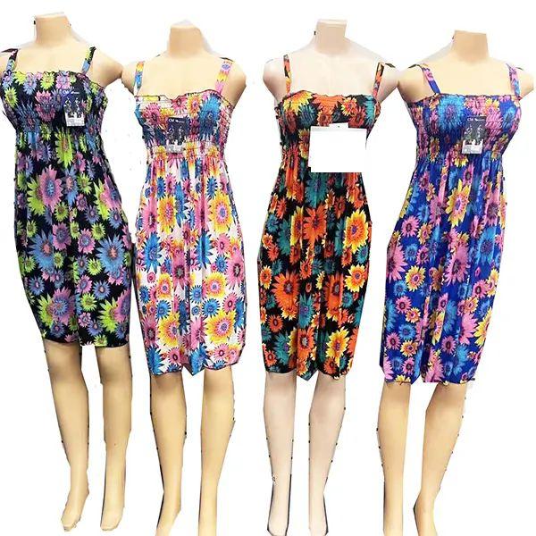 12 Wholesale Short Spaghetti Strap Dress Summer Floral image