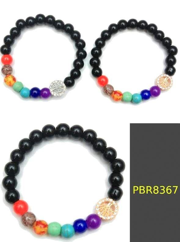 120 Wholesale Chakra Beaded Bracelet Tree of Life image