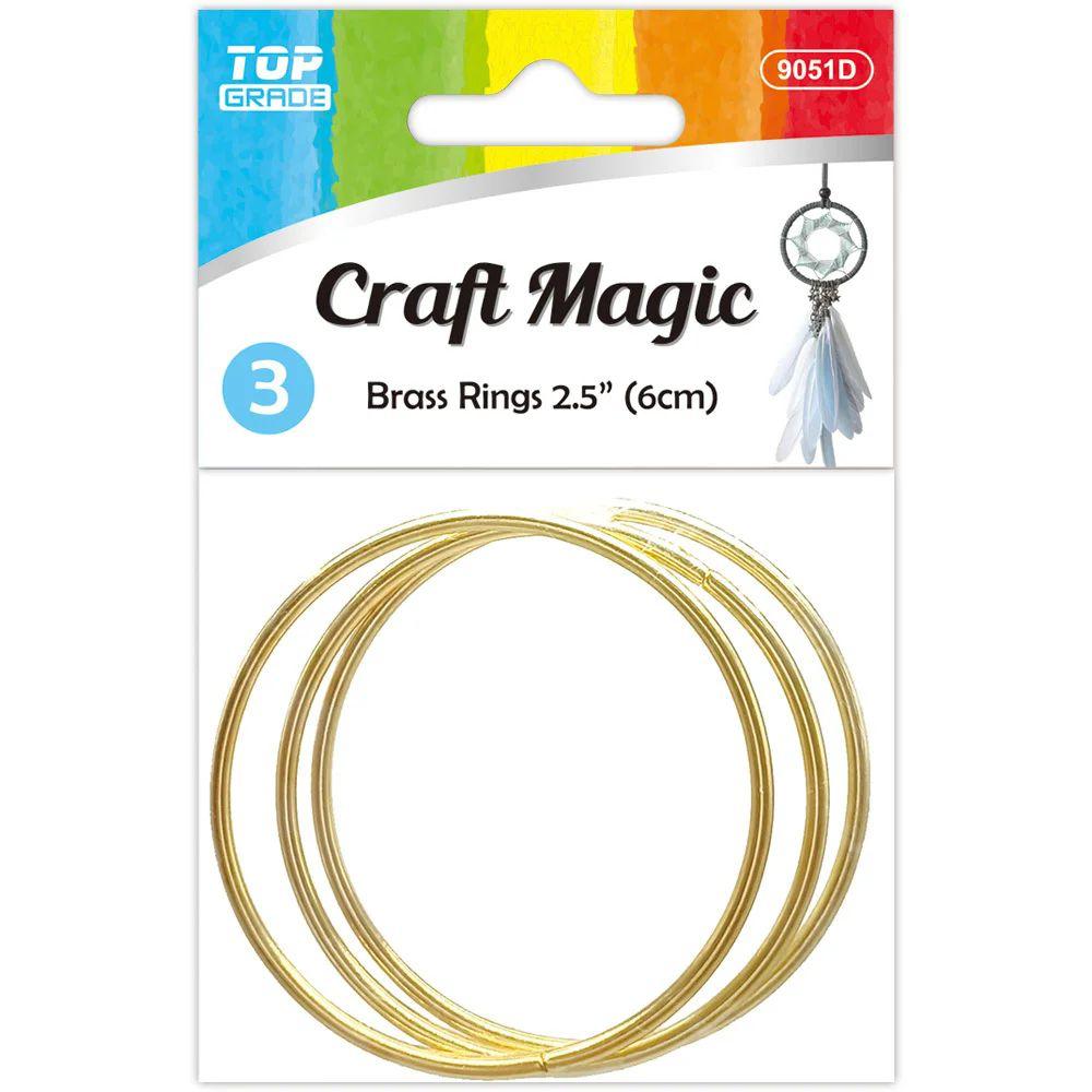 24 Wholesale Brass Rings 2.5"3pc image