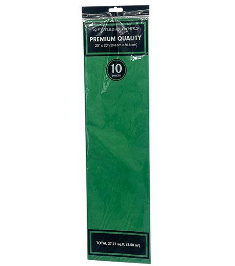 144 Wholesale 10PC EMERALD GREEN TISSUE PAPER 20X20IN image