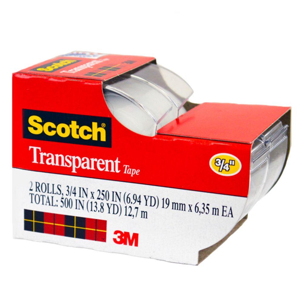 144 Wholesale 3 M Scotch Transparant Tape 3 / 4 X 250 In 2 Rolls Floor Display image