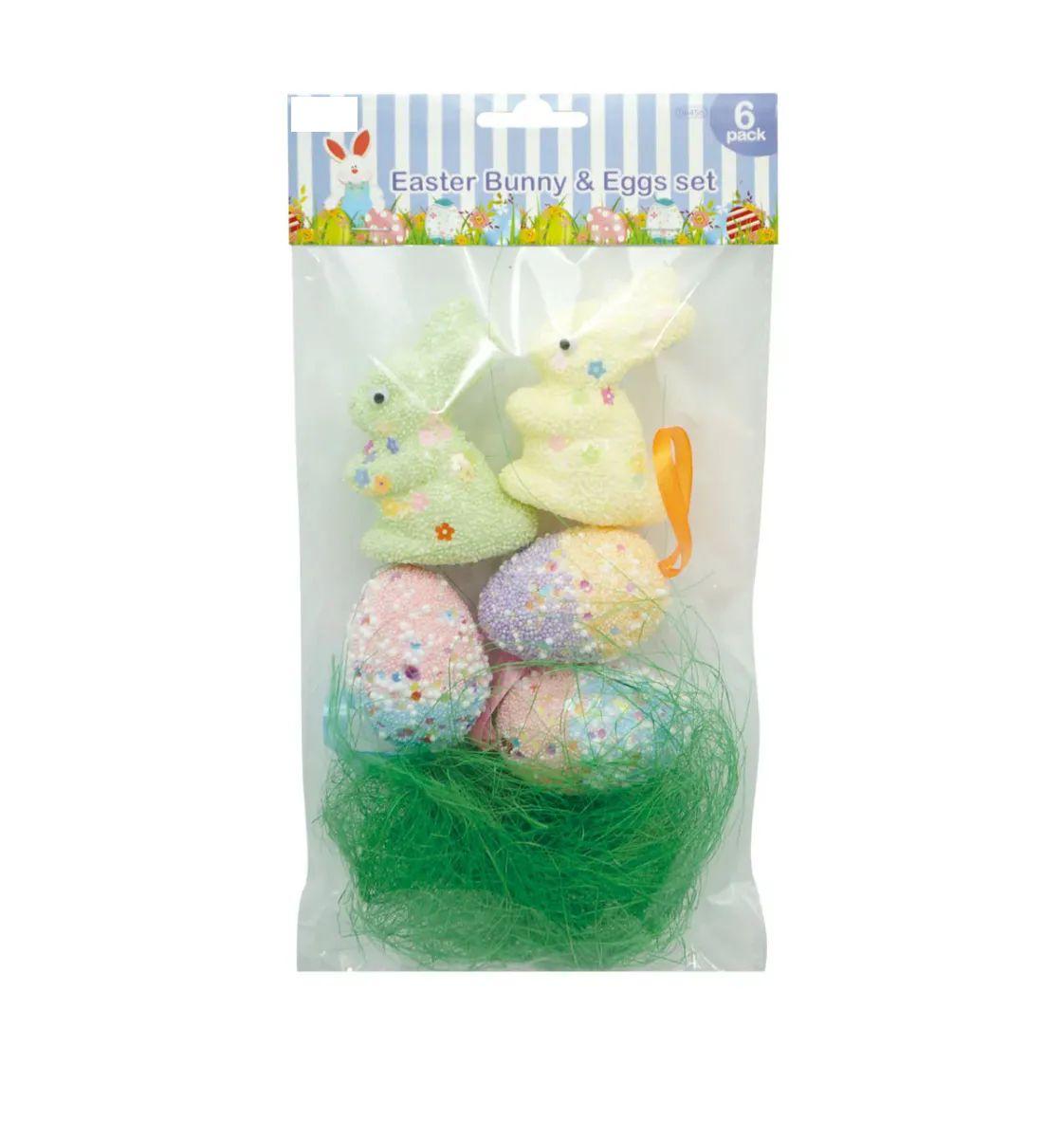 48 Wholesale Foam Bunny & Egg Set image