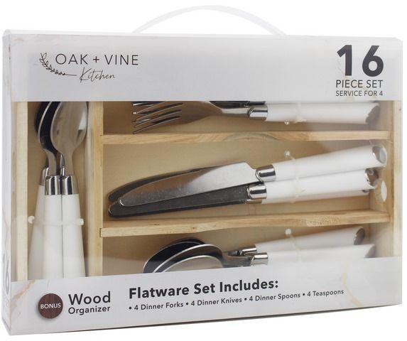 12 Wholesale 16 Piece Cutlery Set In Wood Box image