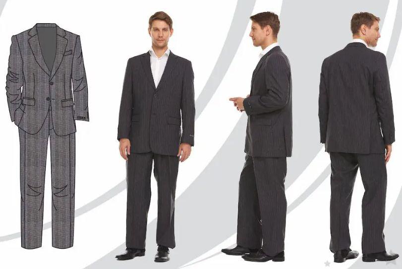 12 Wholesale Men's 2 Button Suit Set image