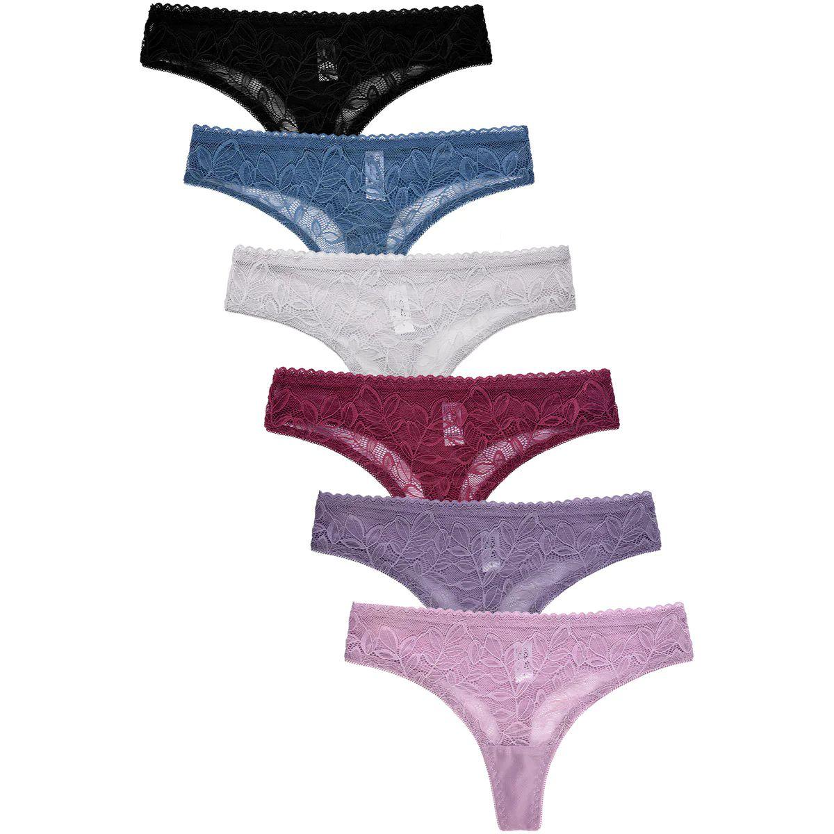 432 Wholesale Mamia Ladies Lace Thong Panty Size S-xl image