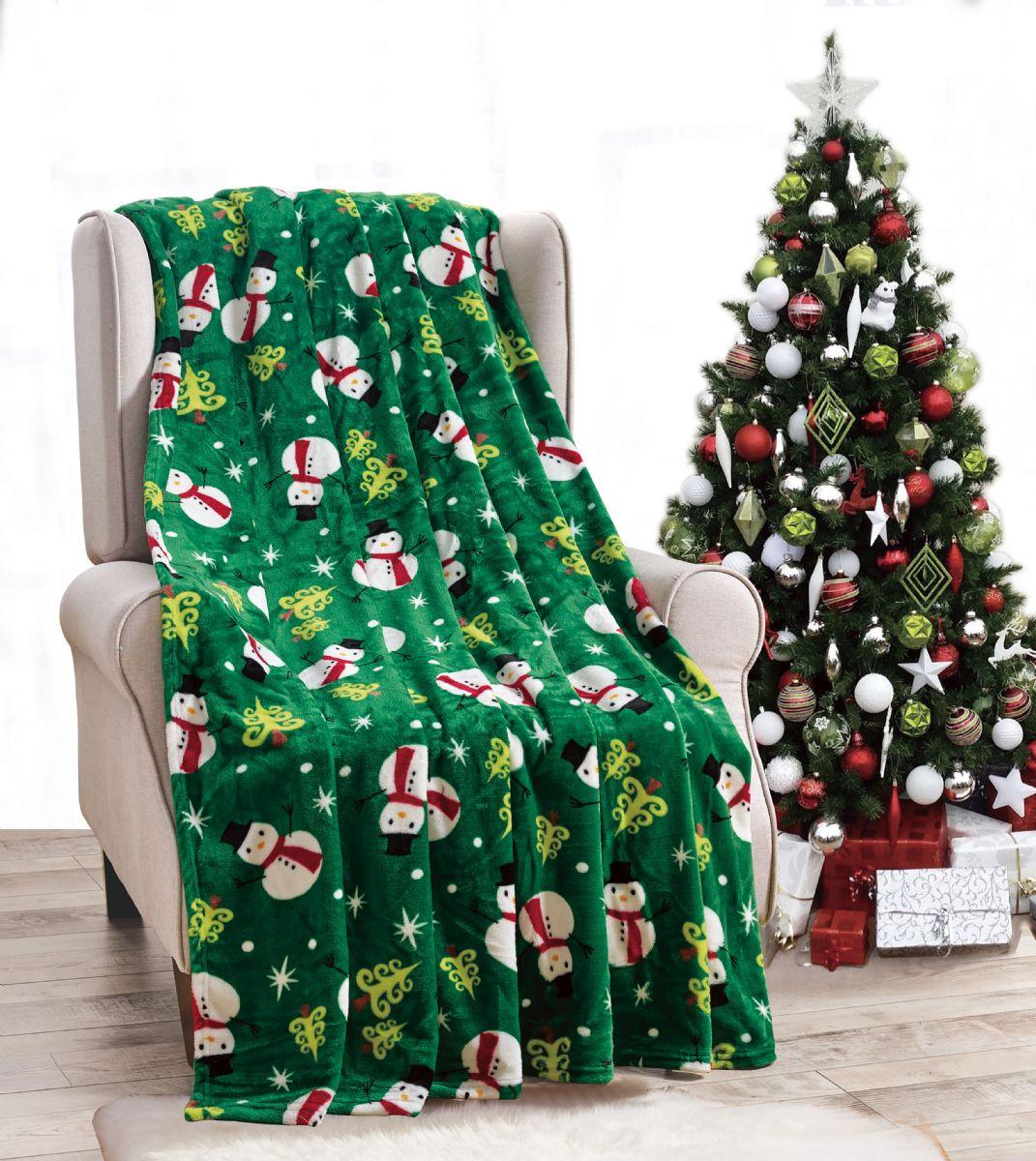 24 Wholesale Christmas Holiday Throw Design Micro Plush Throw Blanket 50x60 Multicolor image