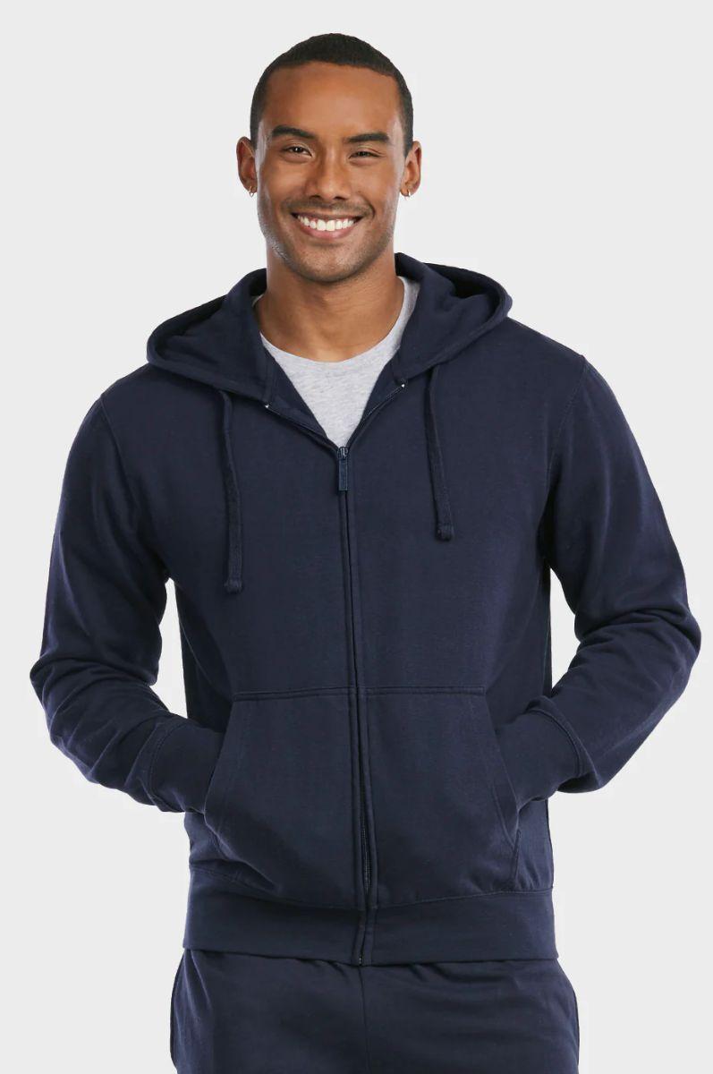 24 Wholesale Men's Lightweight Fleece Zipper Hoodie image
