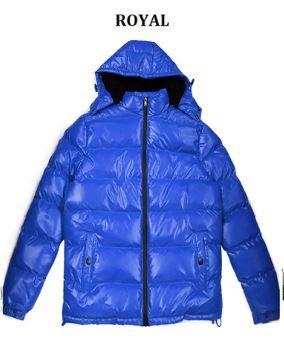 12 Wholesale Men's Fashion Shiny Jacket With Sherpa Lining In Royal( Pack B: M-3xl) image