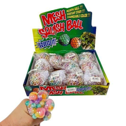 24 Wholesale Mesh Squish Ball With Water Beads image