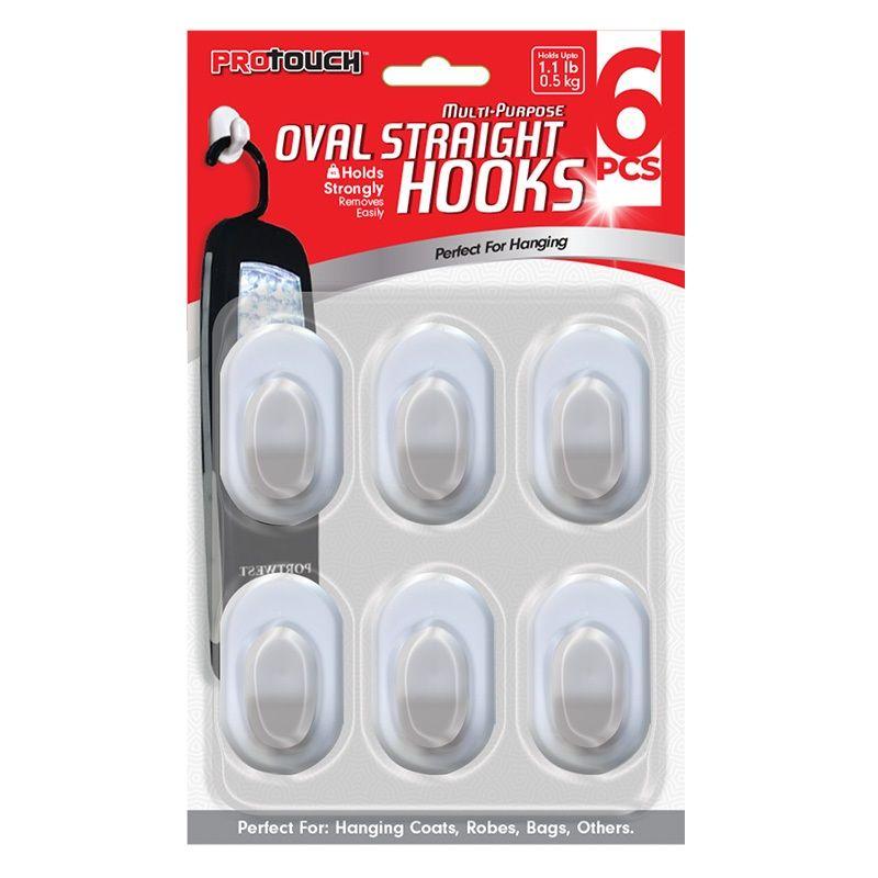 48 Wholesale 6pk Oval Straight Hooks image