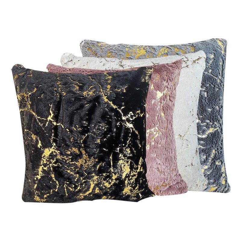 12 Wholesale Plush Golden Throw Pillow 18"x18" image