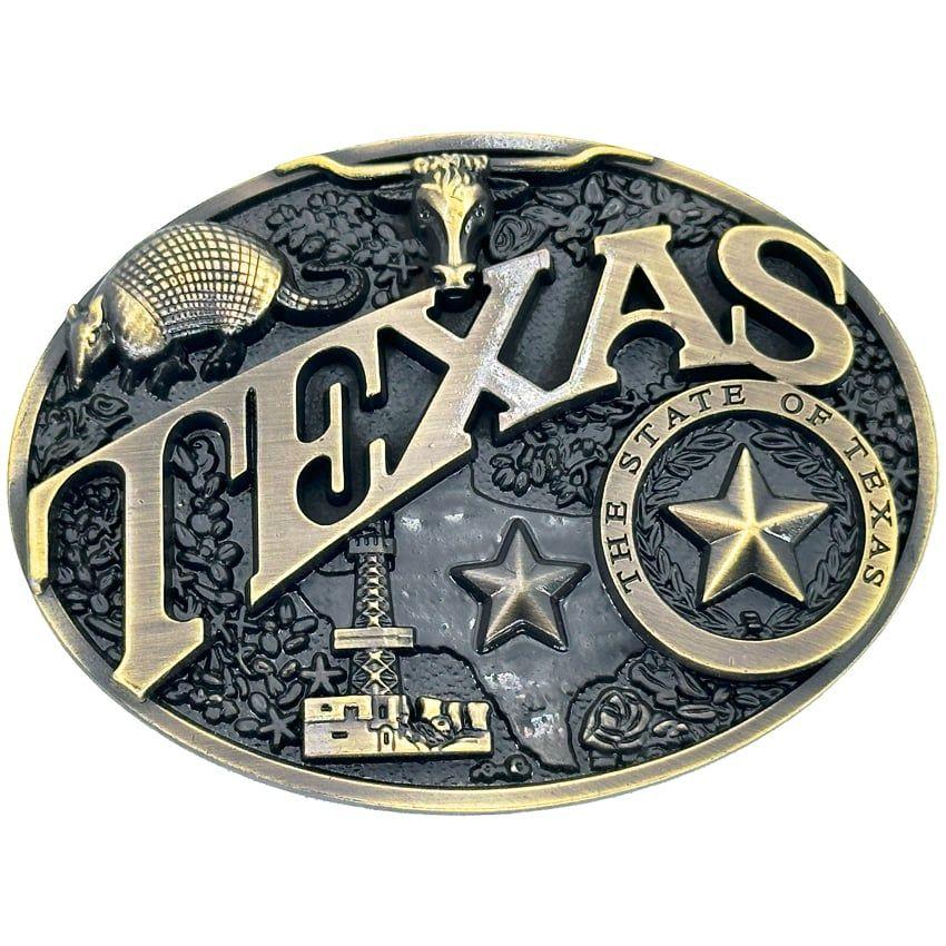 12 Wholesale Texas State Symbols Western Belt Buckle image