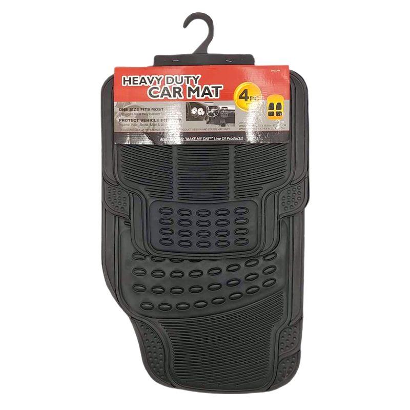 6 Wholesale 4 Pc Heavy Duty Black Car Mat Set image