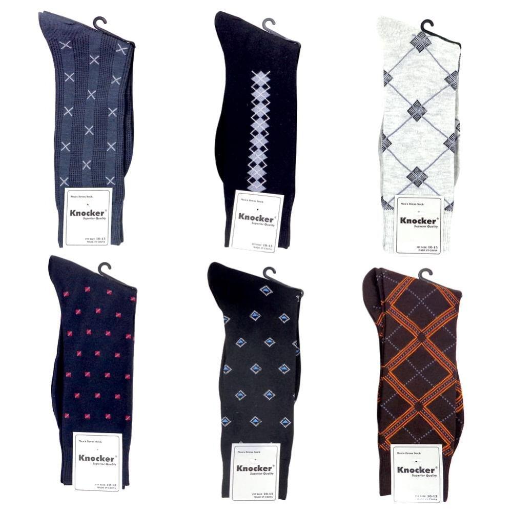 288 Wholesale Size 10-13 Mens Patterned Dress Socks image
