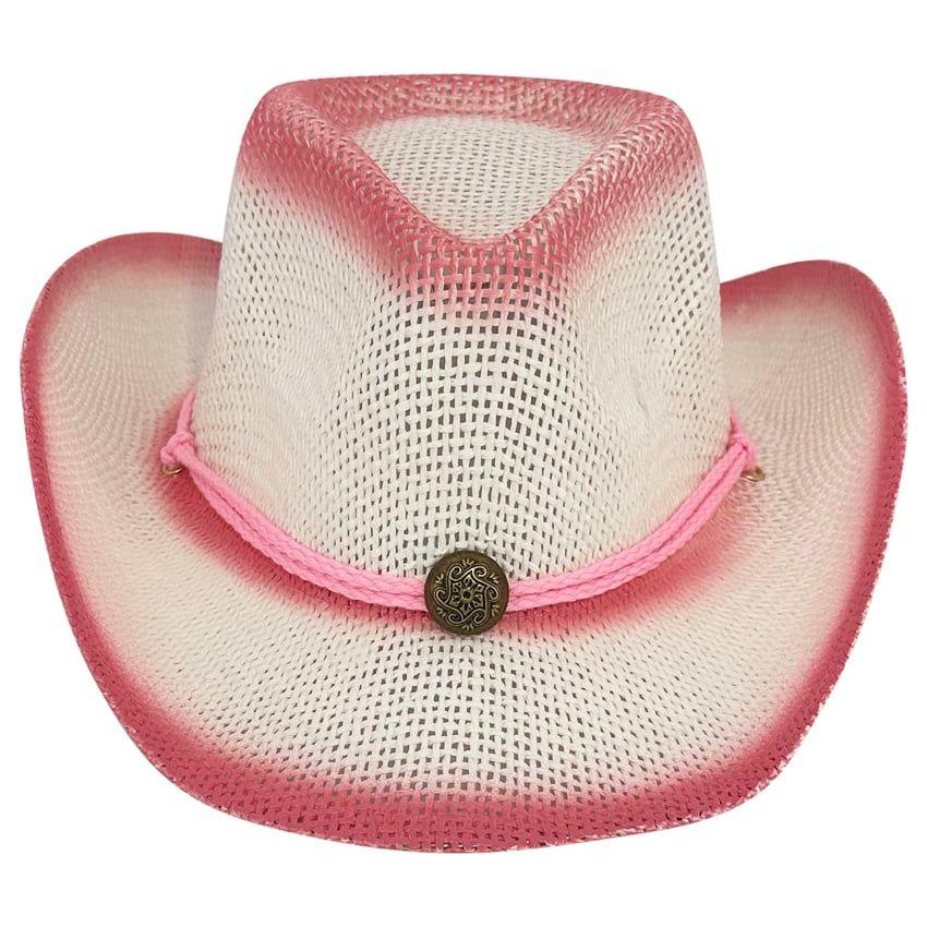 12 Wholesale Pink Shade Kid White Western Cowboy Hat image