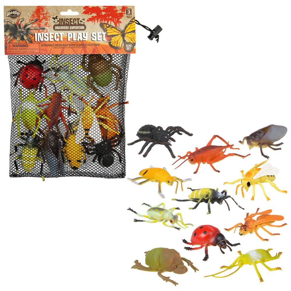 24 Wholesale Insect Figures In Mesh Bag