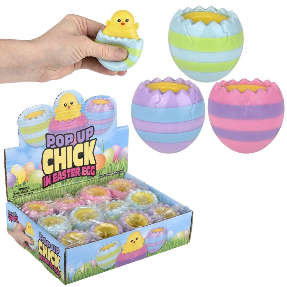 144 Wholesale Squeezy Pop Up Hatching Chick 3" 12/disp image
