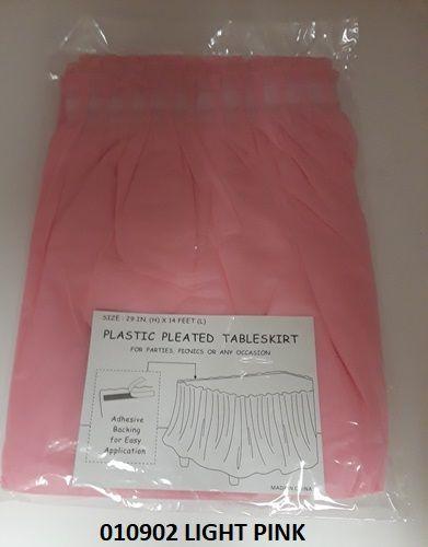 72 Wholesale Light Pink Plastic Table Skirts 29in X 14ft image