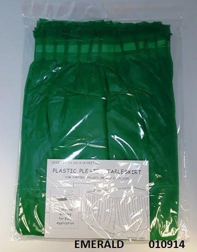 72 Wholesale Emerald Green Plastic Table Skirts 29in X 14ft image