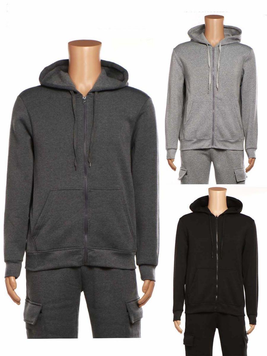 48 Wholesale Men's Hooded Sweatshirt With Pockets image