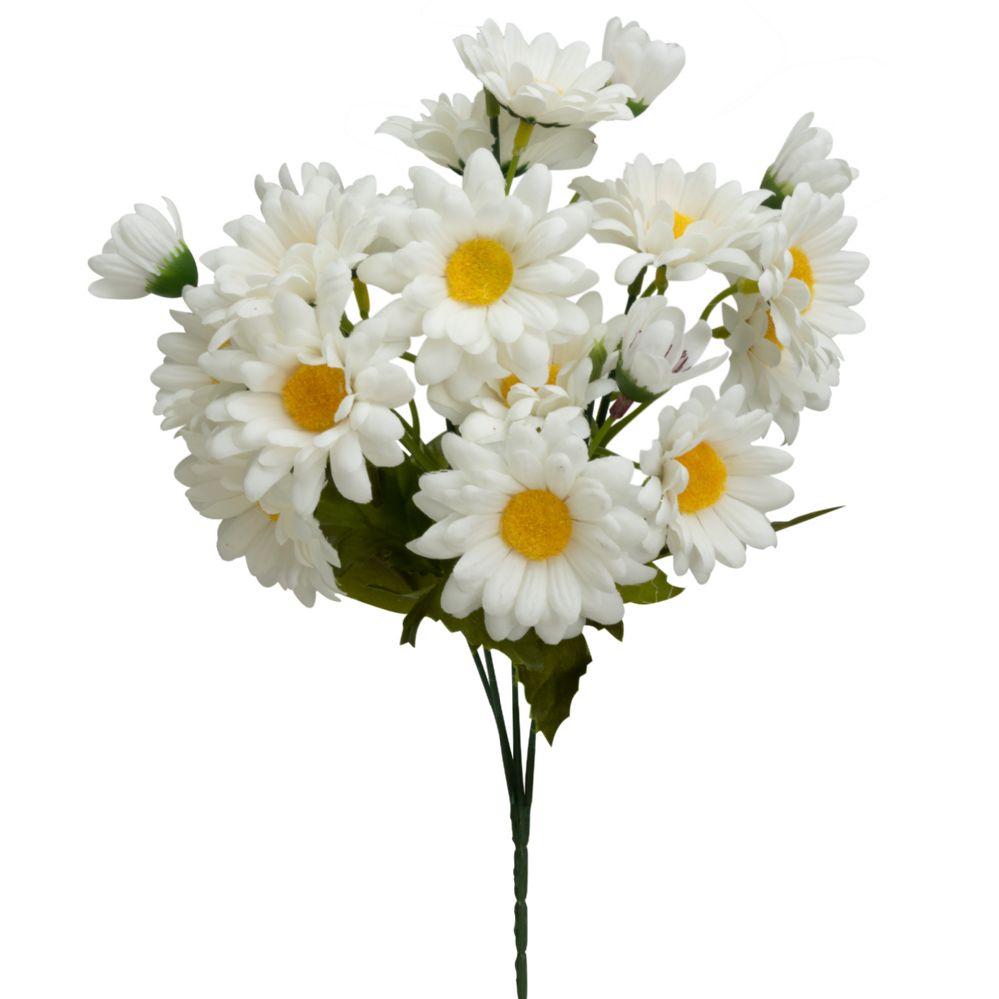 72 Wholesale Artificial Daisy Bouquet 11 inch - White image