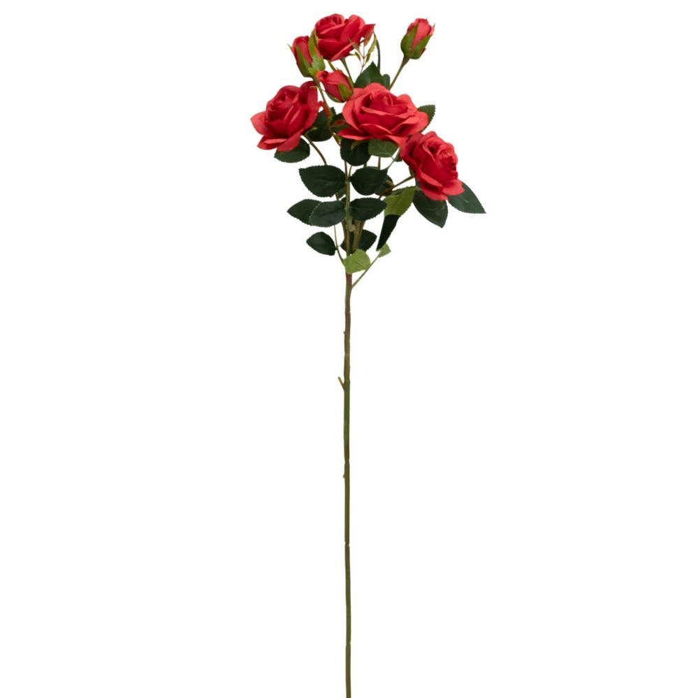 12 Wholesale Artificial 7 Head Rose Branch 29 inch - Red image
