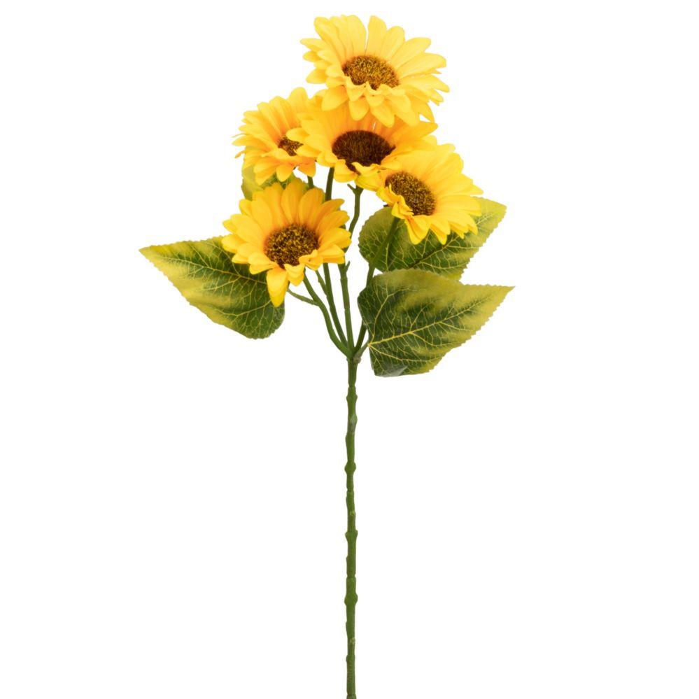 48 Wholesale Artificial Sunflower 5 Head 21 inch image