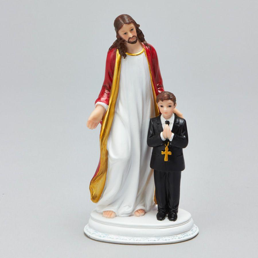 24 Wholesale Poly Resin First Communion Boy 7 inch image